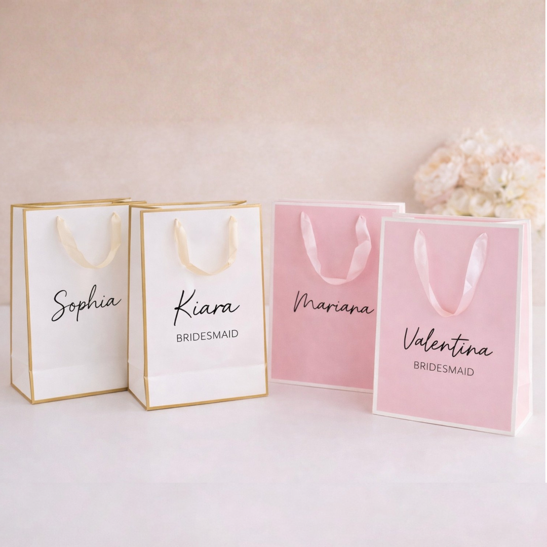 Personalize Gift Bag Pink & White