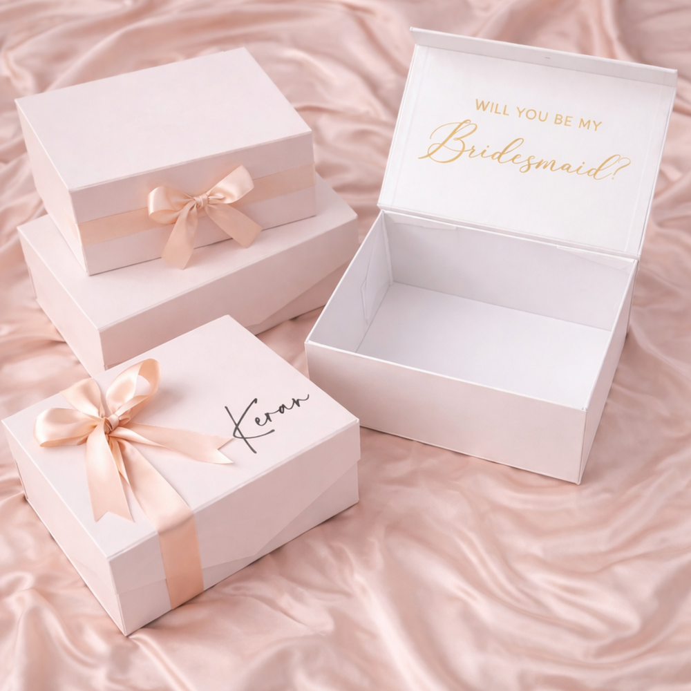 Luxury Personalised White Matte Magnetic Gift Box