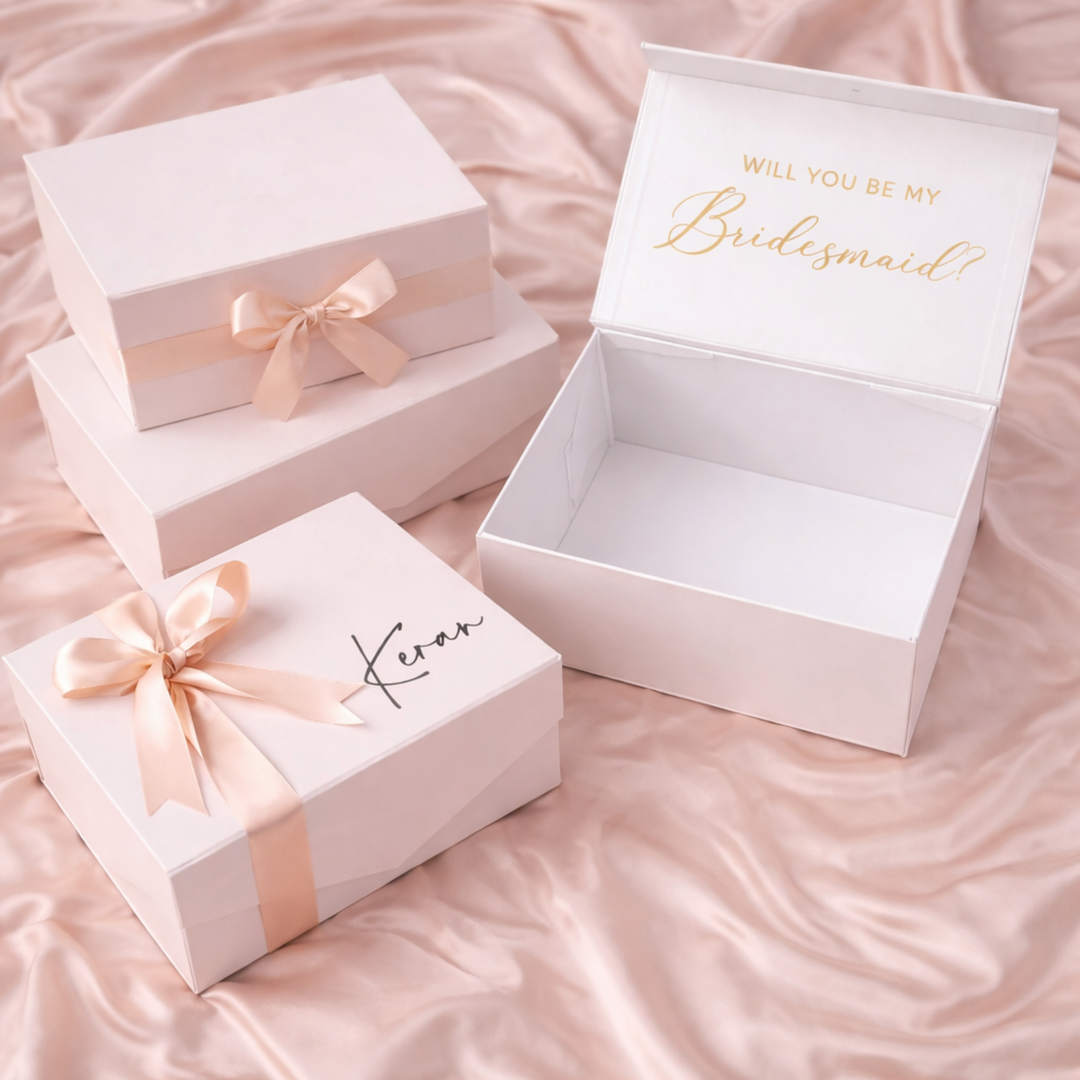 Luxury Personalised White Matte Magnetic Gift Box