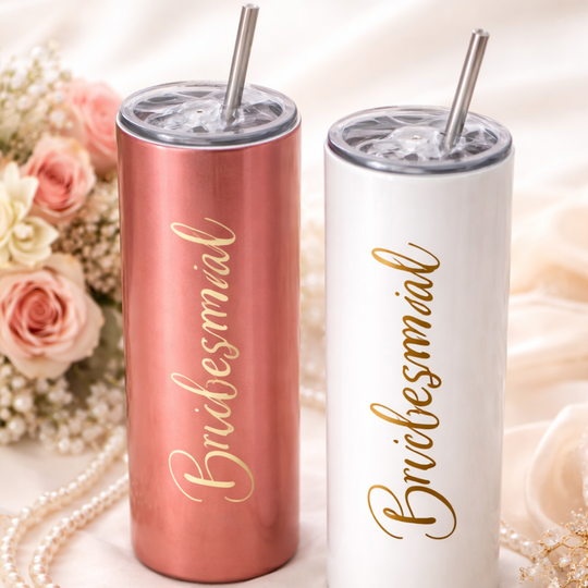 Skinny Stainless Steel Tumbler with Straw