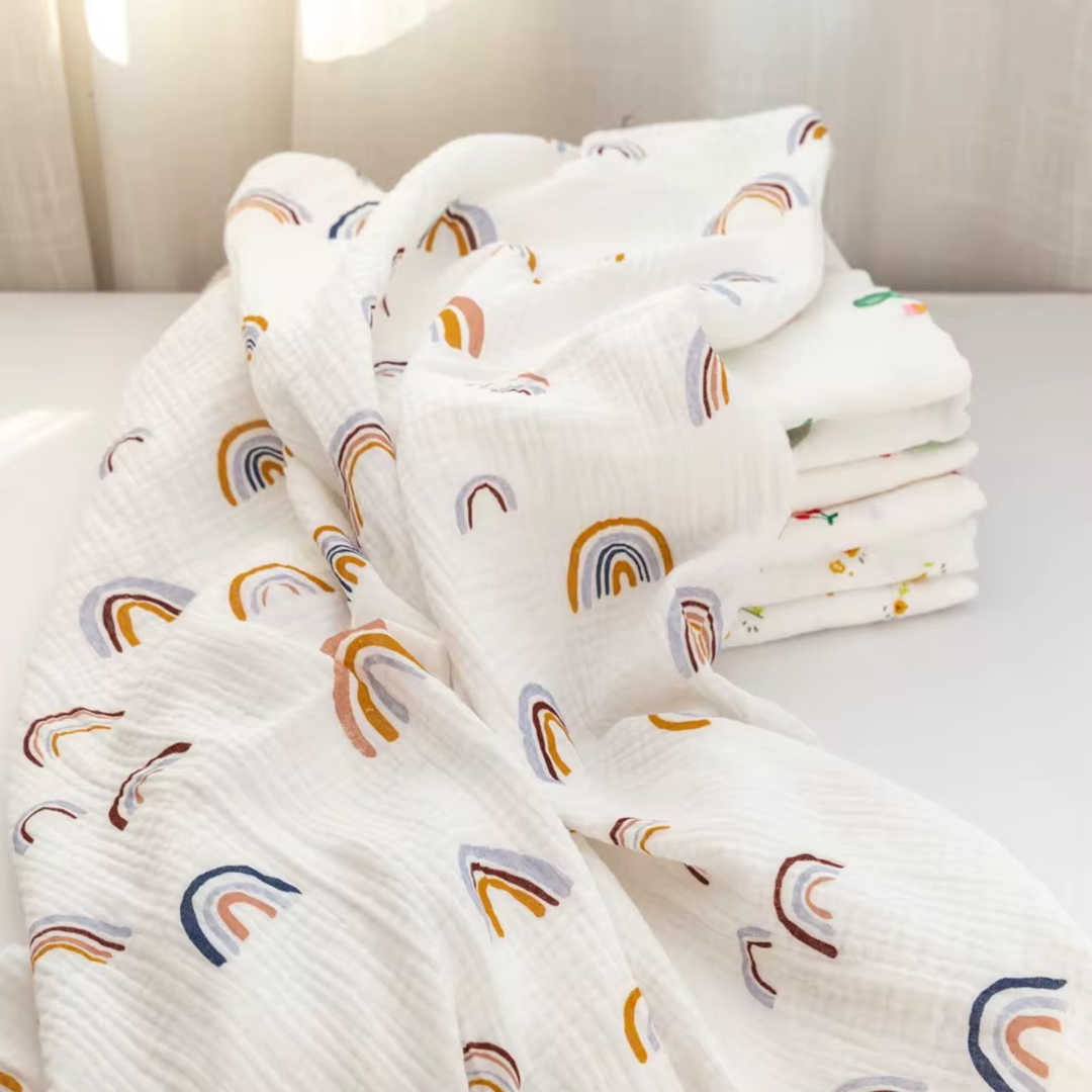 Premium Cotton Gauze Bib & Muslin Blanket Set