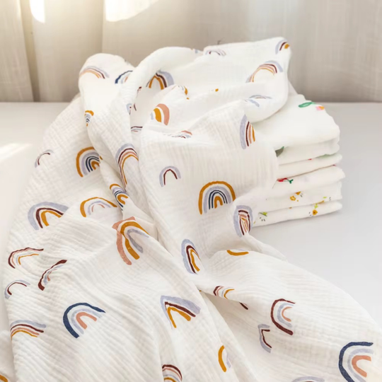 Premium Cotton Gauze Bib & Muslin Blanket Set