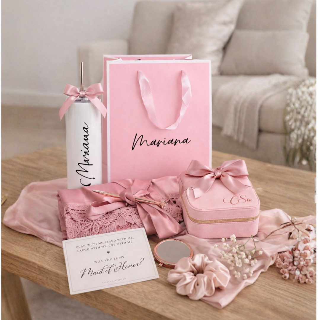 Personalize Gift Bag Pink & White