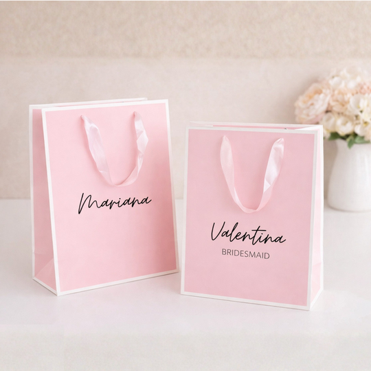 Personalize Gift Bag Pink & White
