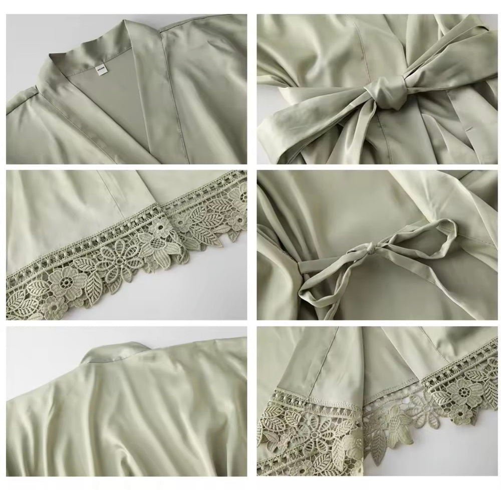 Lace Satin Robes
