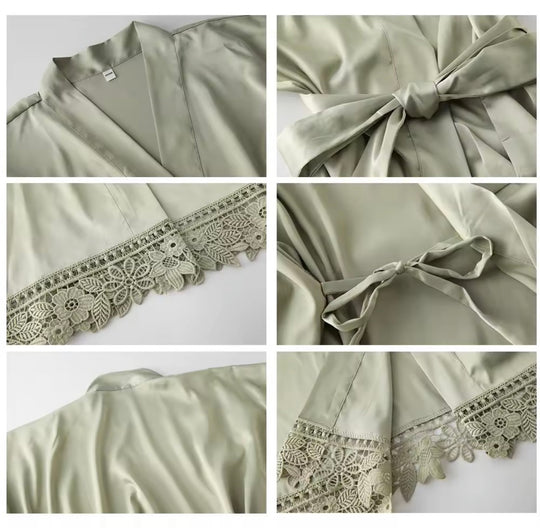 Lace Satin Robes